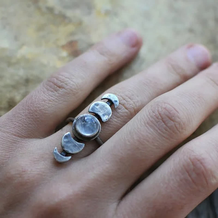 Olivenorma Crescent Moonstone Feminine Energy Ring