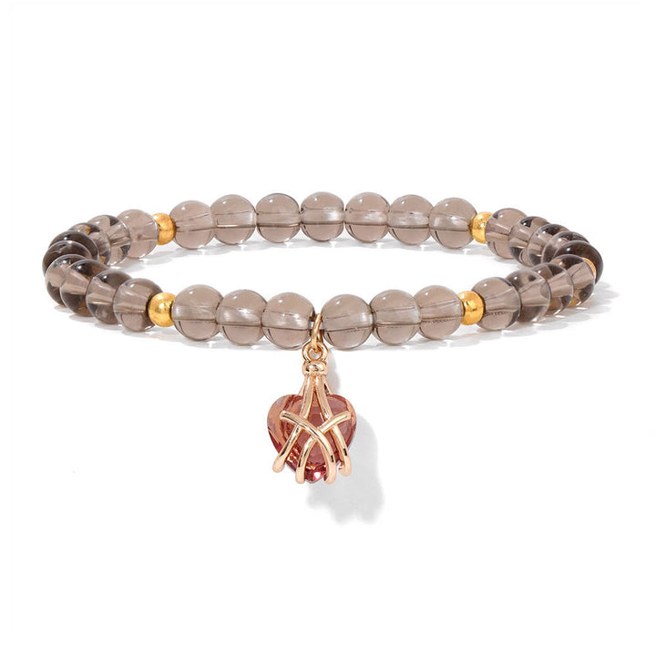 Olivenorma Natural Stone Heart Love Charm Bracelet