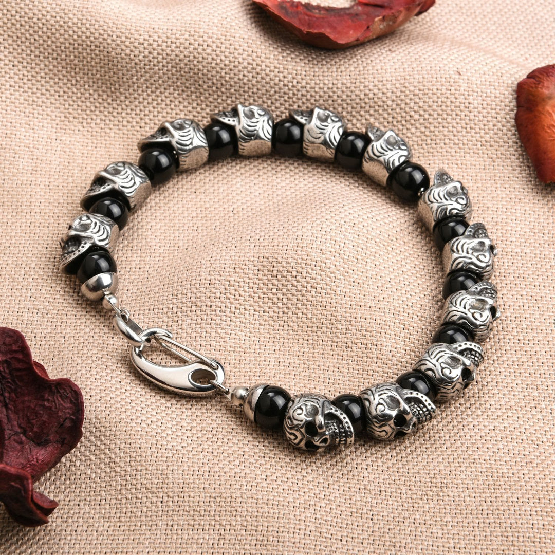 Olivenorma Natural Tiger Eye Handmade Stainless Steel Bracelet