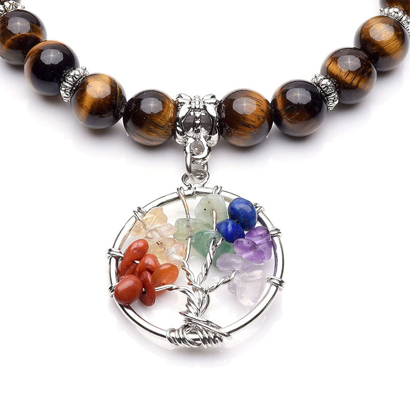 Chakra Tree Of Life Amethyst Bracelet