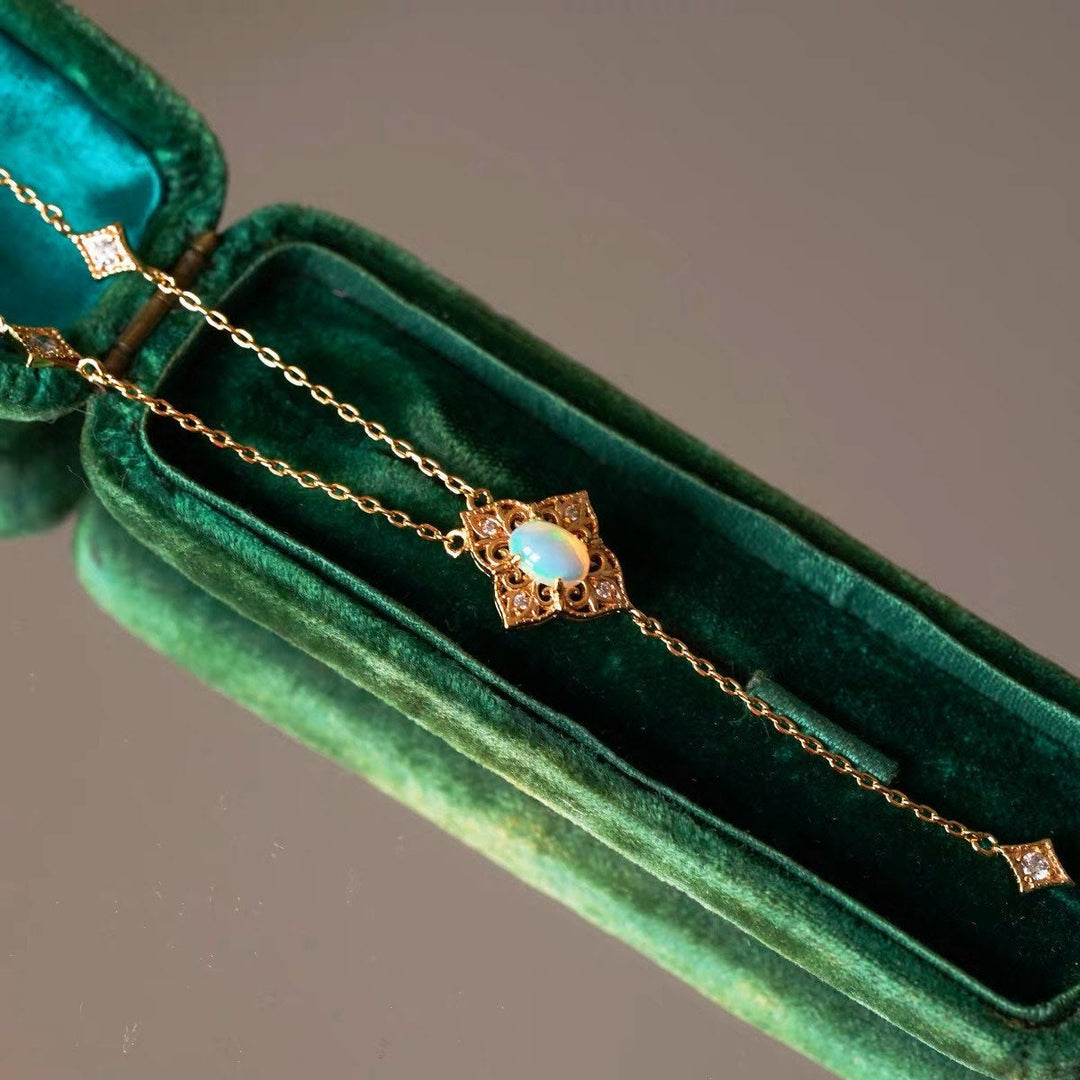 Olivenorma Vintage Petals Opal 14k Gold Necklace