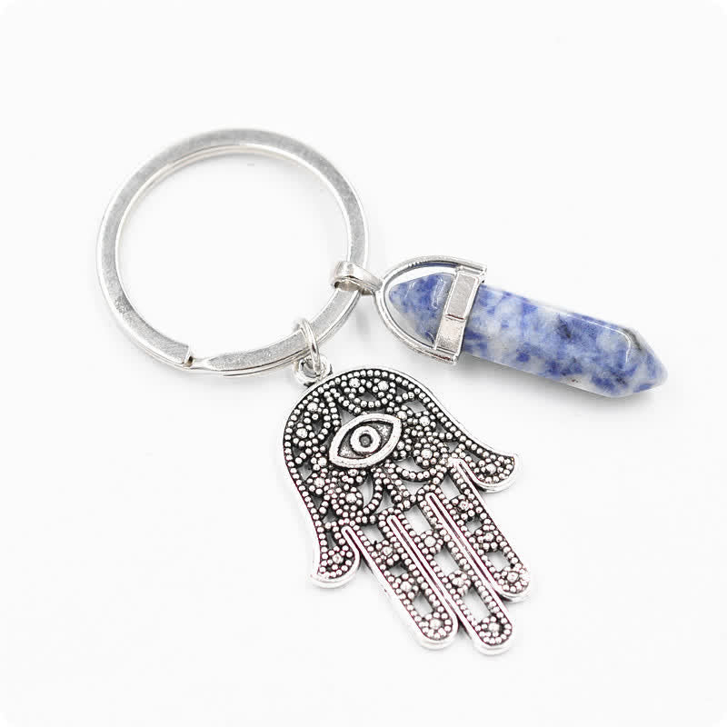 Olivenorma Inspiring Hamsa Hand Crystal Keychain - Sodalite - image 33