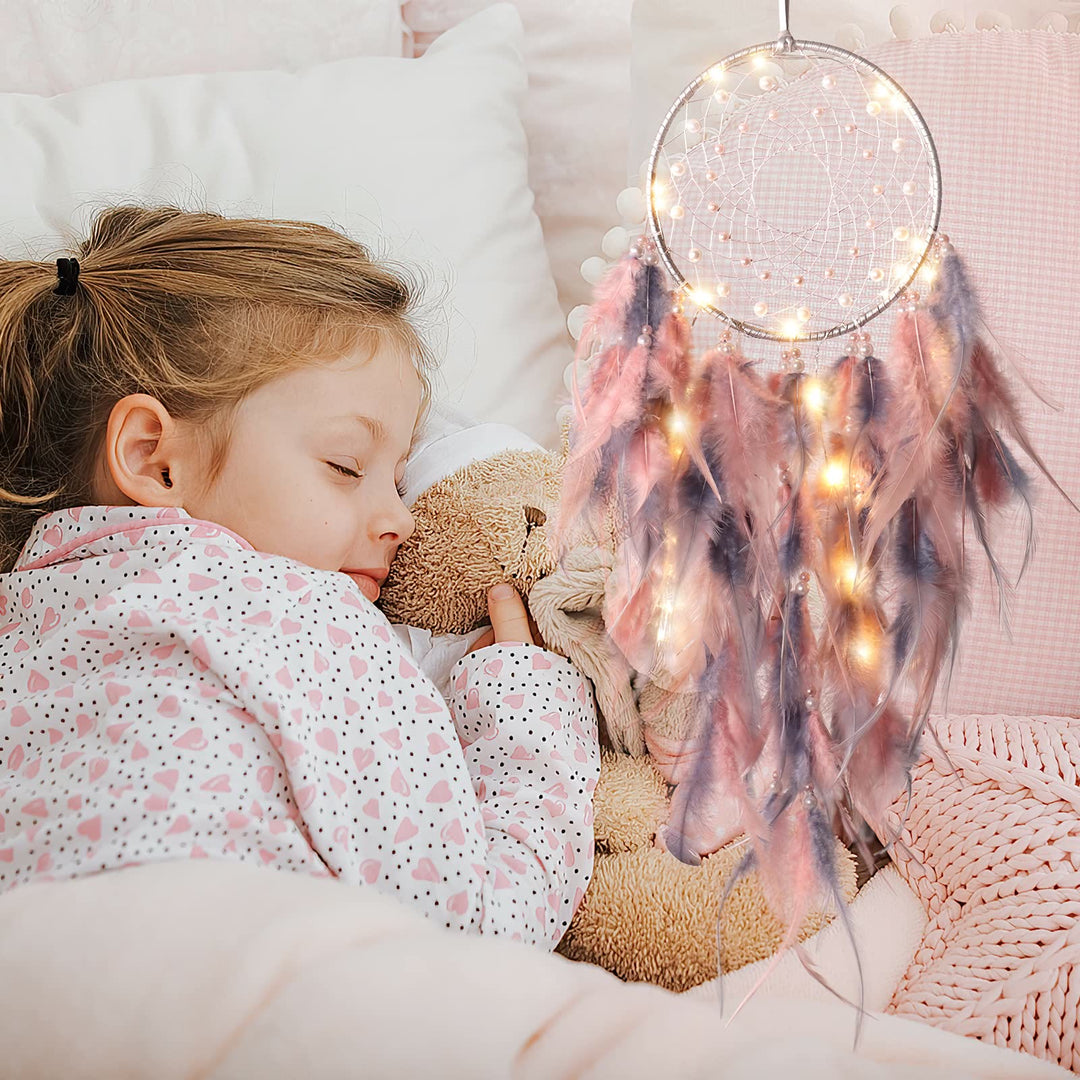 Olivenorma LED Light Up Handmade Feather Dream Catcher