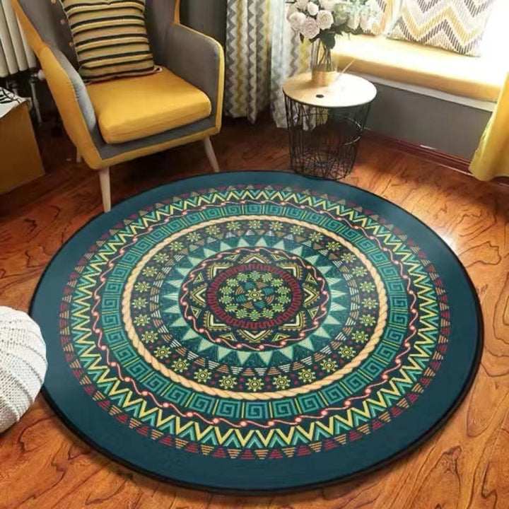 Olivenorma Mandala Round Area Rug Machine Washable Carpet - image 12