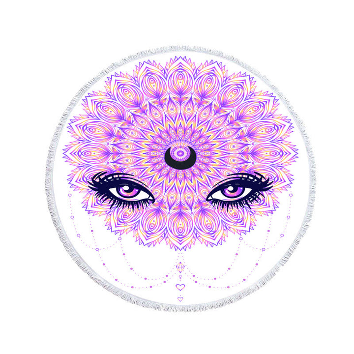 Olivenorma Evil Eye Hamsa Round Beach Towel Tapestry