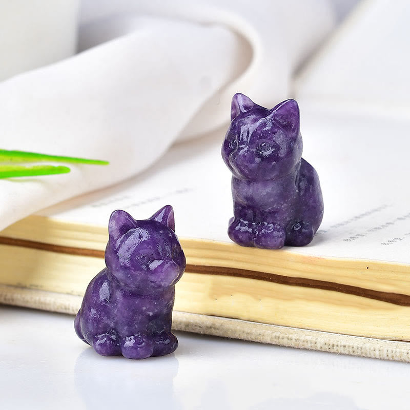 Olivenorma Crystal Kitten Stone Carving Crafts Gemstone Decoration