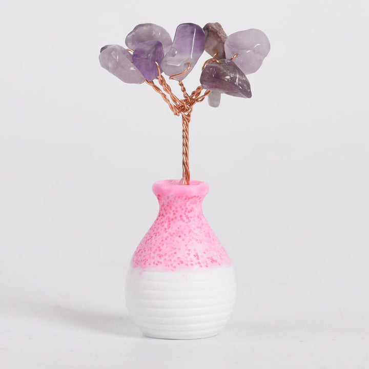 Olivenorma Crystal Tree of Life Pink Vase Gemstone Decoration - image 12