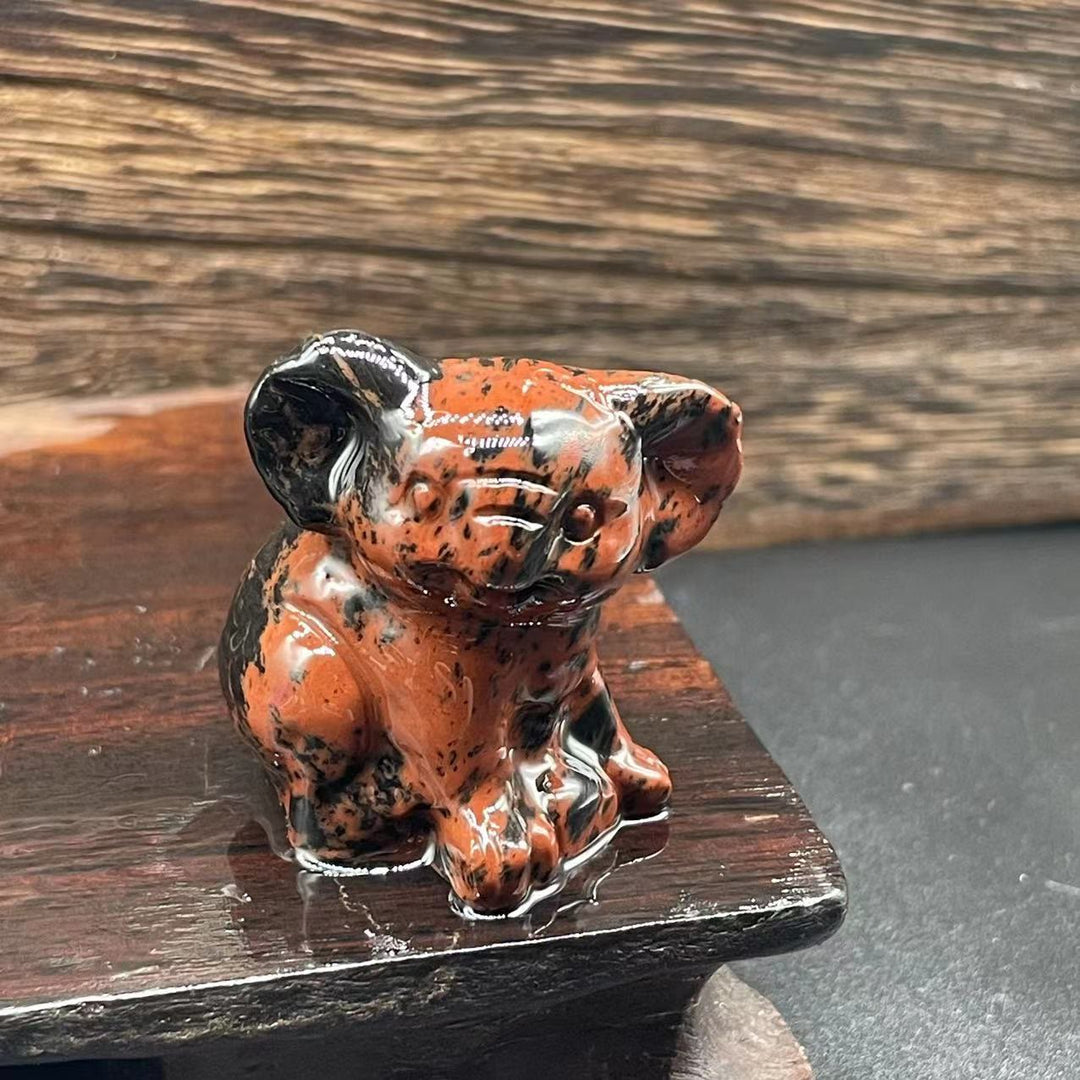 Olivenorma 1.2 Inches Carved Cute Koala Figurine Gemstone Decoration