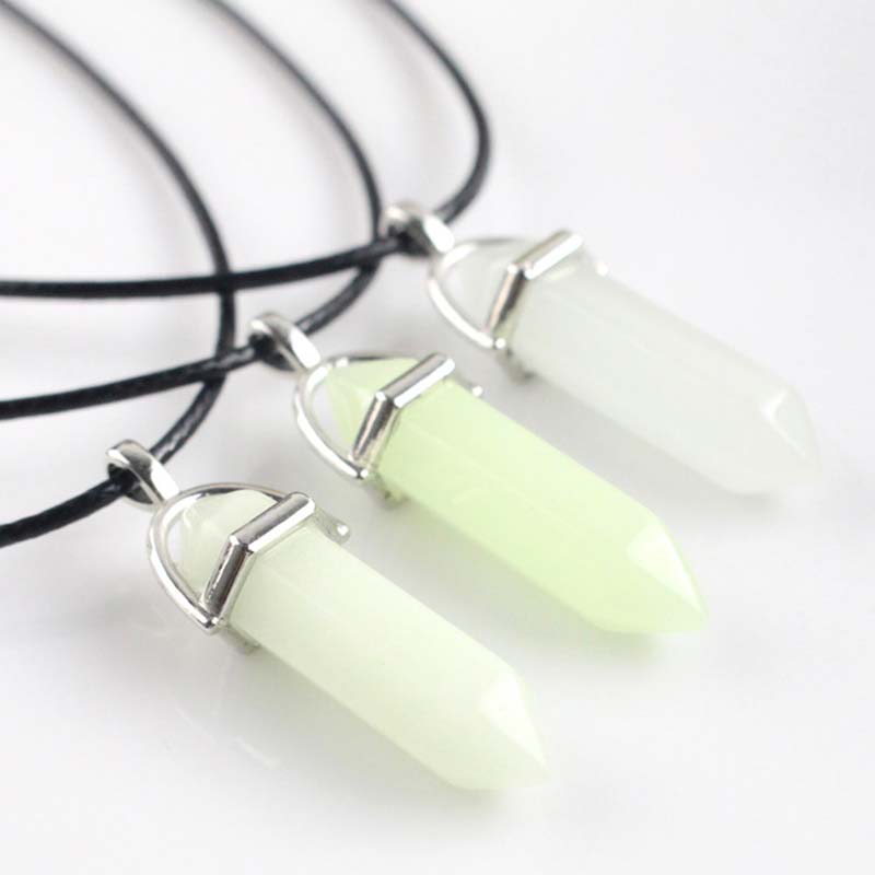 Olivenorma Moonstone Stone Hexagonal Column Necklace