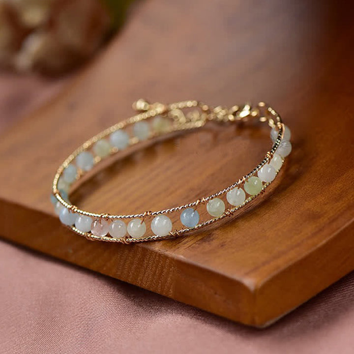 Narural Morganite Gemstone Bracelet