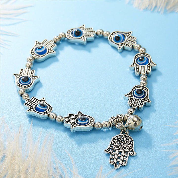 Olivenorma Evil Eye Hamsa Pendant Epoxy Zircon Bracelet