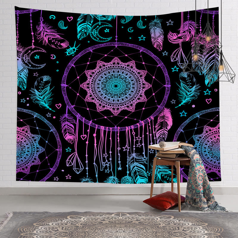 Olivenorma Yoga Backdrop Fabric Decorative Wall Covering Mural Tapestry - Flannel - Compass#Feather - 78.74"*59.05"(200*150cm) - image 31