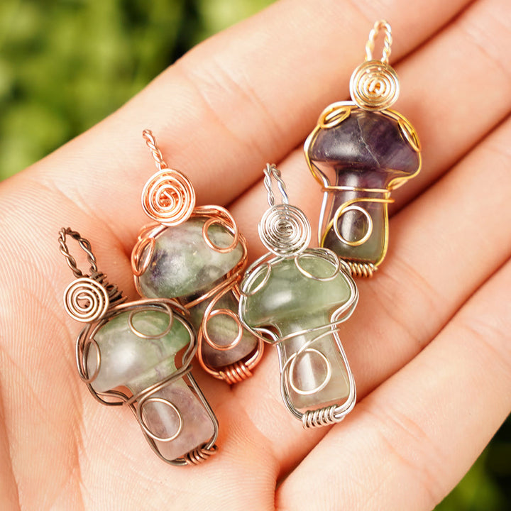 Olivenorma Natural Healing Stone Mushroom Necklace - image 47