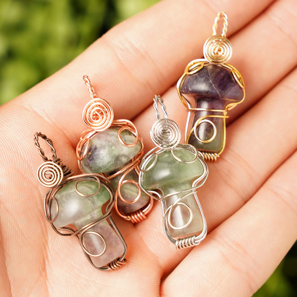 Olivenorma Natural Healing Stone Mushroom Necklace - image 47