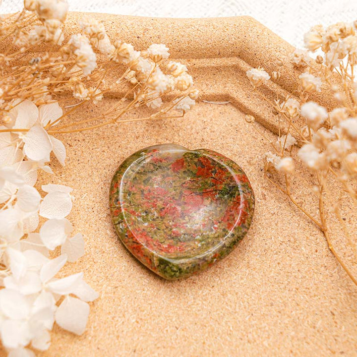 Olivenorma Unakite Heart Worry Stone - image 3