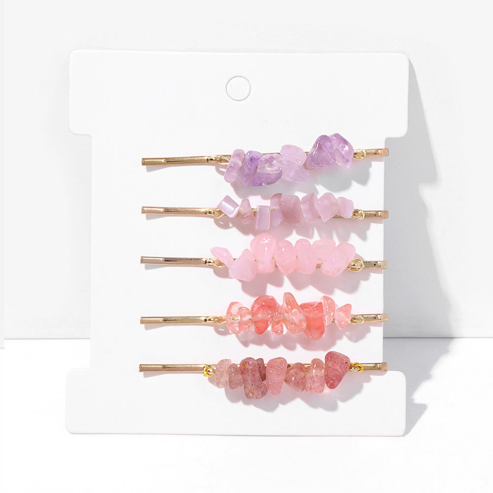 Olivenorma 5Pcs Healing Crystal Hairpin