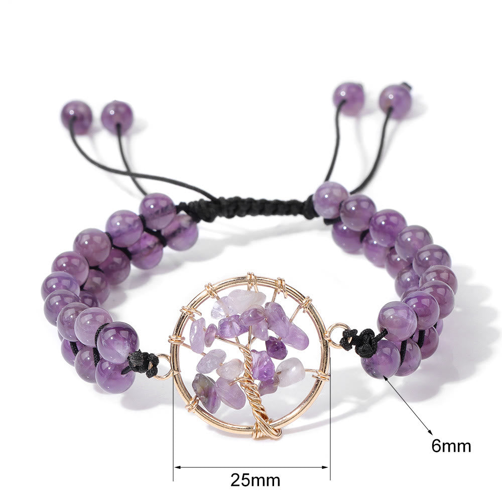 Olivenorma 6mm Beads Double Braided Tree Of Life Bracelet