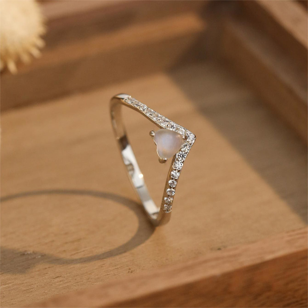 Olivenorma Heart Shape Moonstone Design Ring