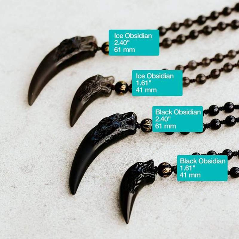 Ice Obsidian Wolf Necklace