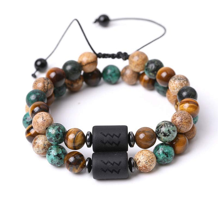 Tiger Eye Picture Jasper Zodiac Bracelet