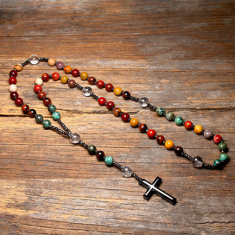 Olivenorma Natural Mookaite Beads Rosary Mala Necklaces