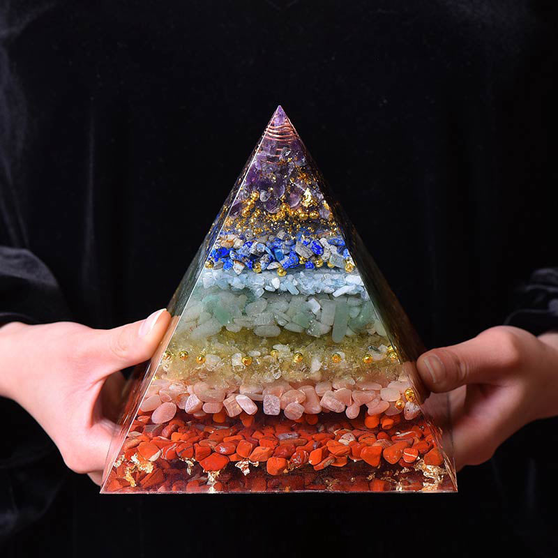 Olivenorma Natural Chakra Balance Orgone Pyramid