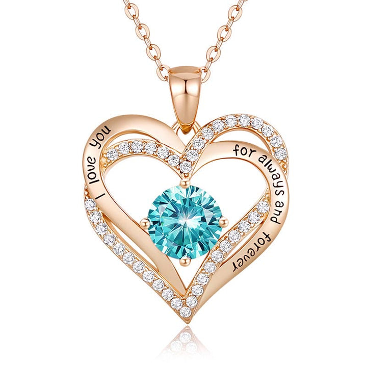 Olivenorma "I love you for always and forever" - Birtshtone Heart Necklace