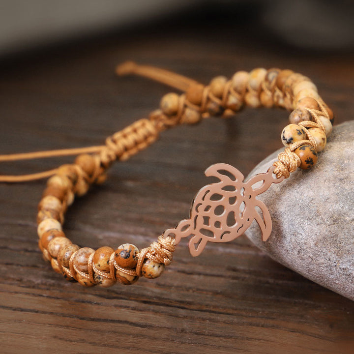 Natural Stone Turtle Bracelet