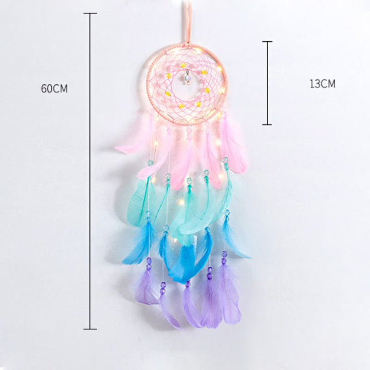 Olivenorma Colorful Acrylic Bead Feather Handmade Dream Catcher