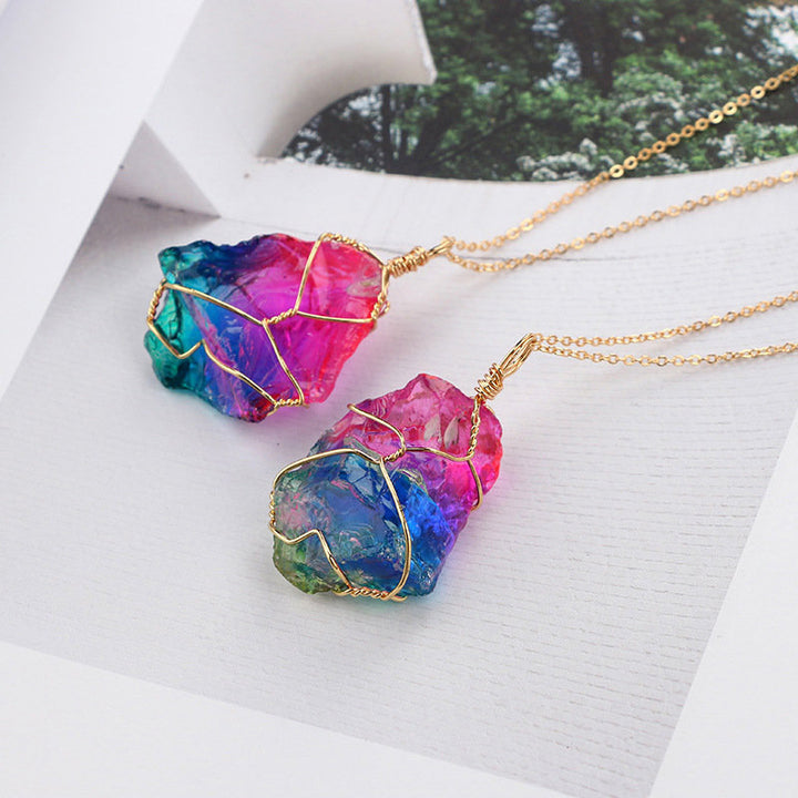 Olivenorma Vintage Fluorite Gemstone Necklace