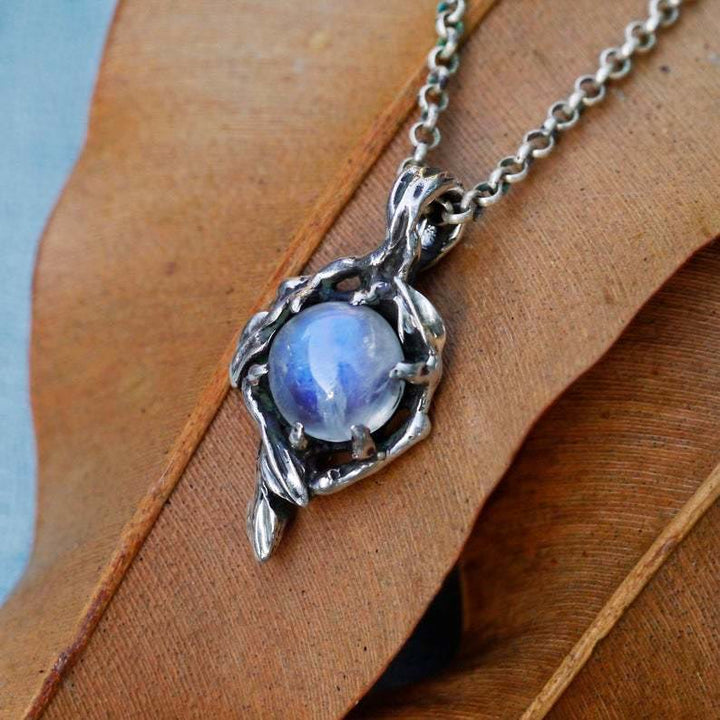 Olivenorma Moonstone Flame Drop Pendant Necklace