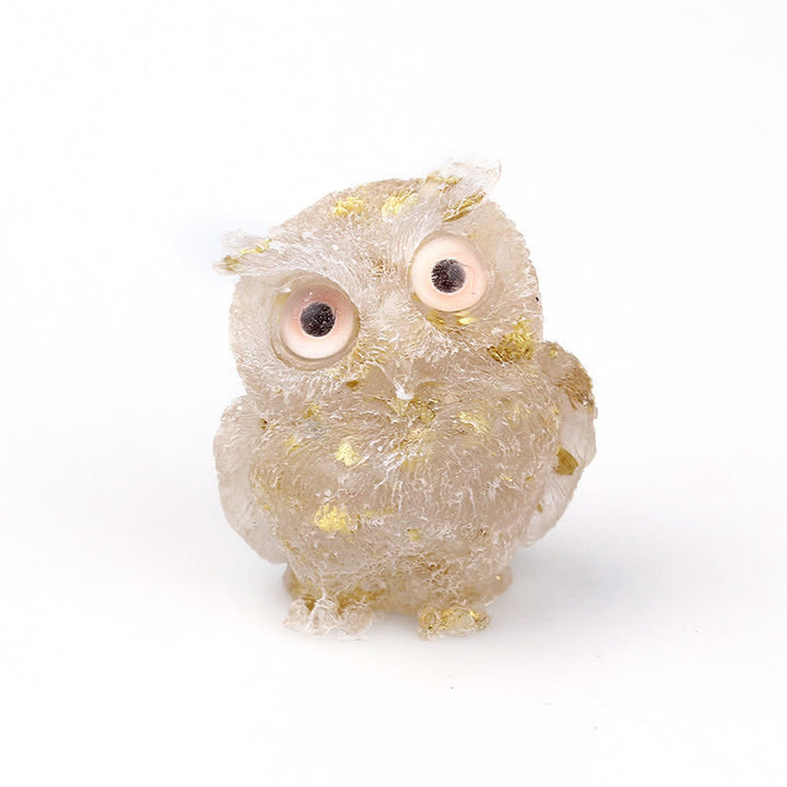 Olivenorma Natural Crystal Owl Gemstone Decoration