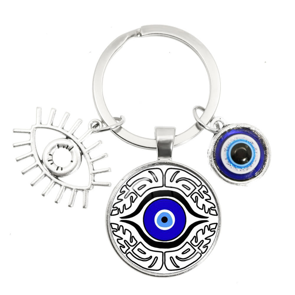 Olivenorma Blue Evil Eye Hamsa Epoxy Keychain