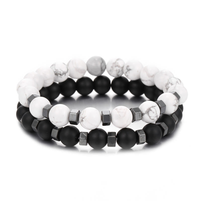 Olivenorma Lava Stone Mens Stretch Set Bracelet