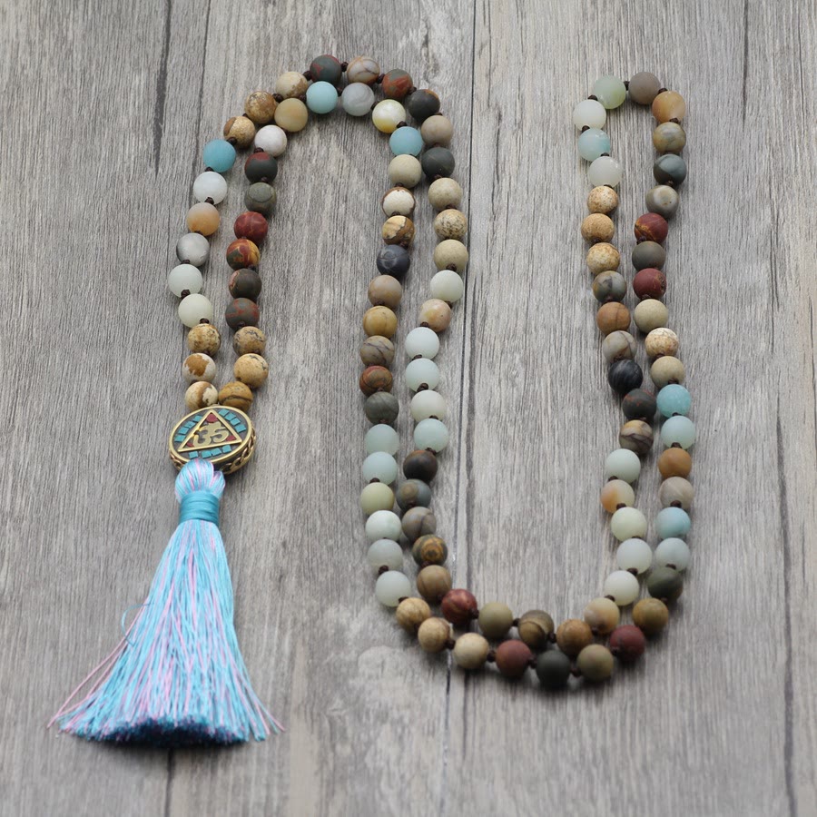 Olivenorma Multicolored Tassel Mala Rosary Beads Necklace