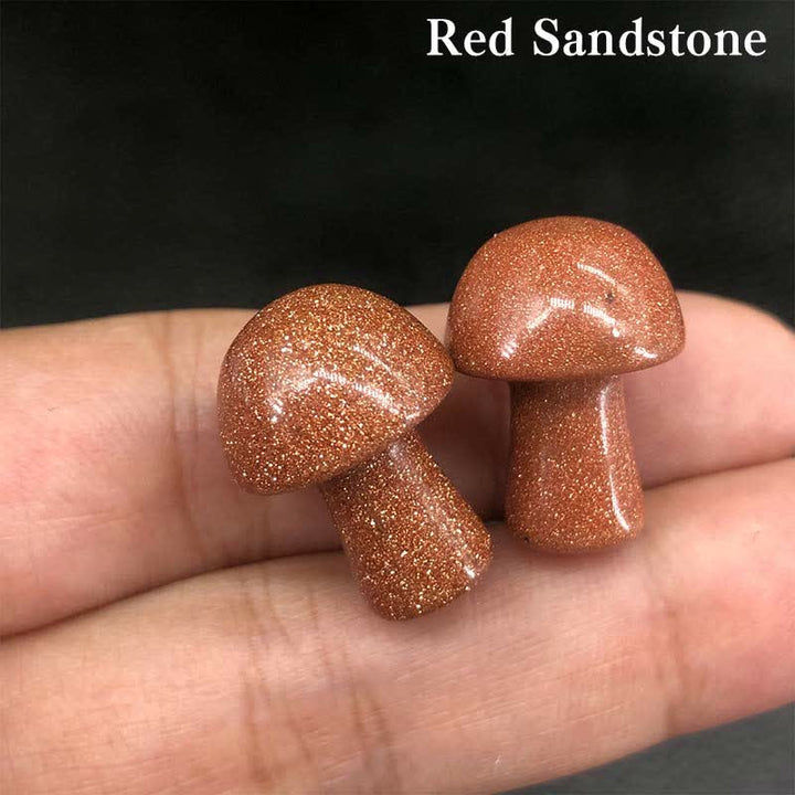 Olivenorma Natural Crystal Mini Mushroom Decoration  - Red Sandstone - image 5