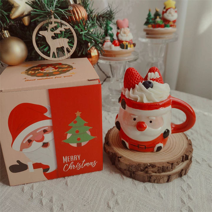 Olivenorma Christmas Santa Claus Snowman Elk Cup Candle