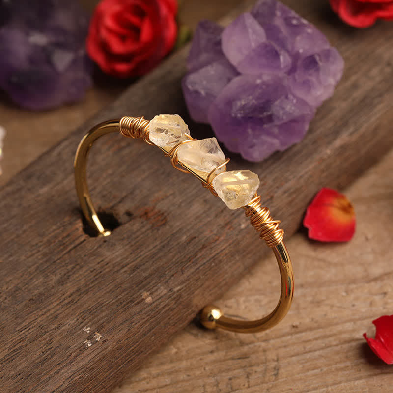 Olivenorma  Vintage Raw Crystal Gemstone Bracelet