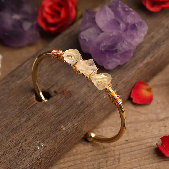 Olivenorma  Vintage Raw Crystal Gemstone Bracelet