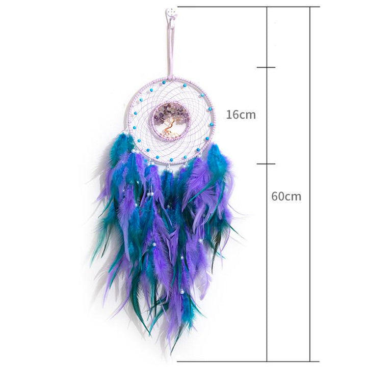 Olivenorma Crystal Tree Of Life Feather Glow Dream Catcher