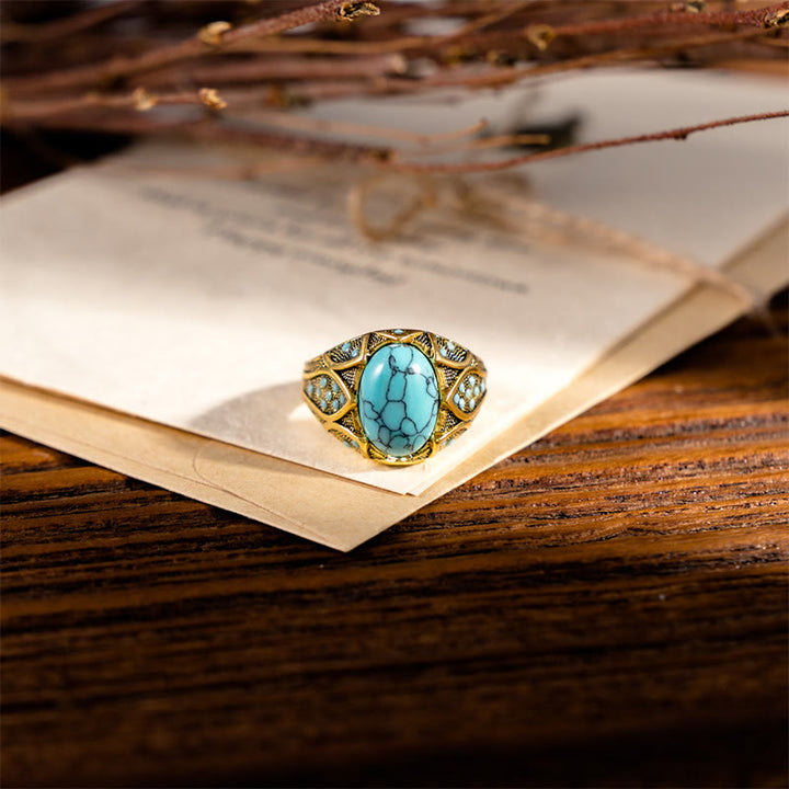 Olivenorma Light Luxury Vintage Turquoise Ring
