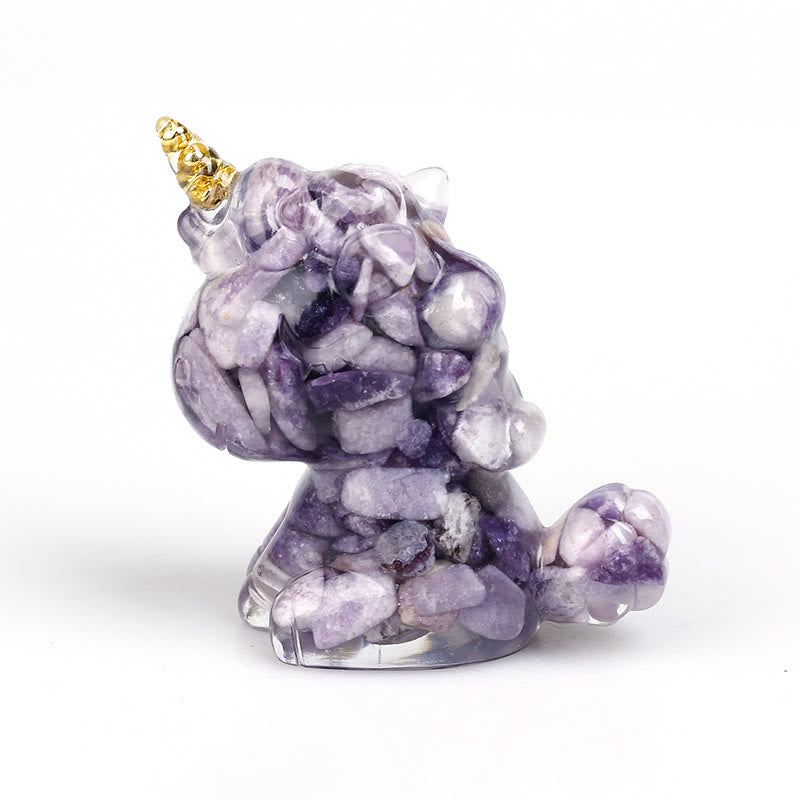 Olivenorma Crystal Unicorn Gemstone Decoration - Purple Jade - image 48