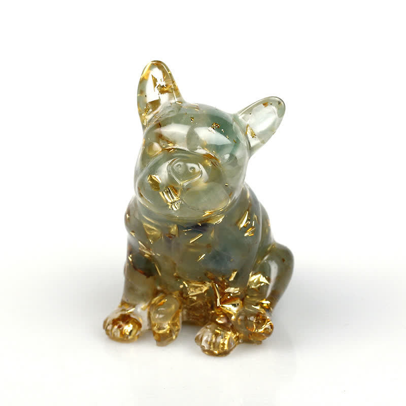 Olivenorma Crystal French Bulldog Gemstone Decoration - Fluorite - image 0