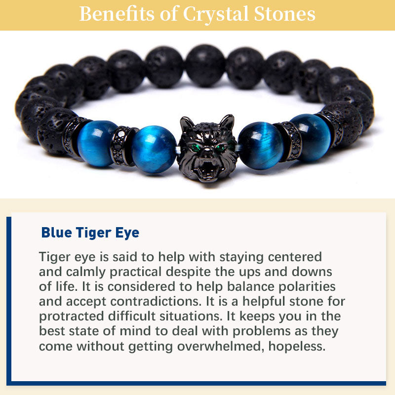 Olivenorma Blue Tiger Eye Wolf Bracelet - image 3