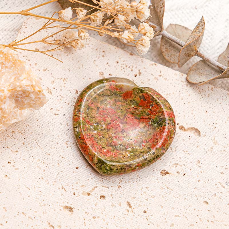 Olivenorma Unakite Heart Worry Stone