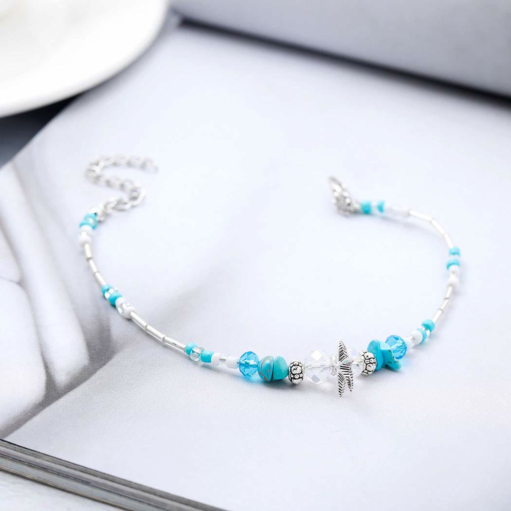 Olivenorma Turquoise Starfish Wave Charm Bracelet Anklet