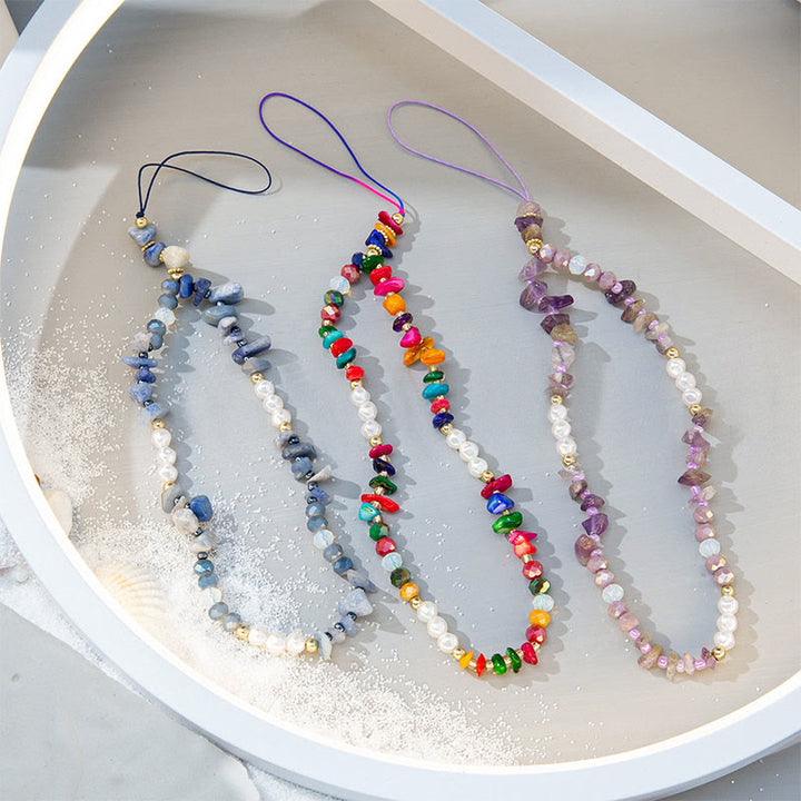 Olivenorma Colorful Gravel Pearl Color Matching Mobile Phone Strap
