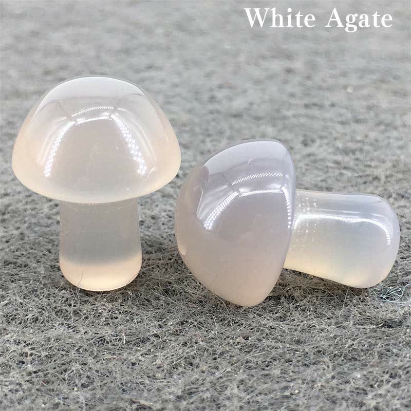 Olivenorma Natural Crystal Mini Mushroom Decoration  - White Agate - image 30
