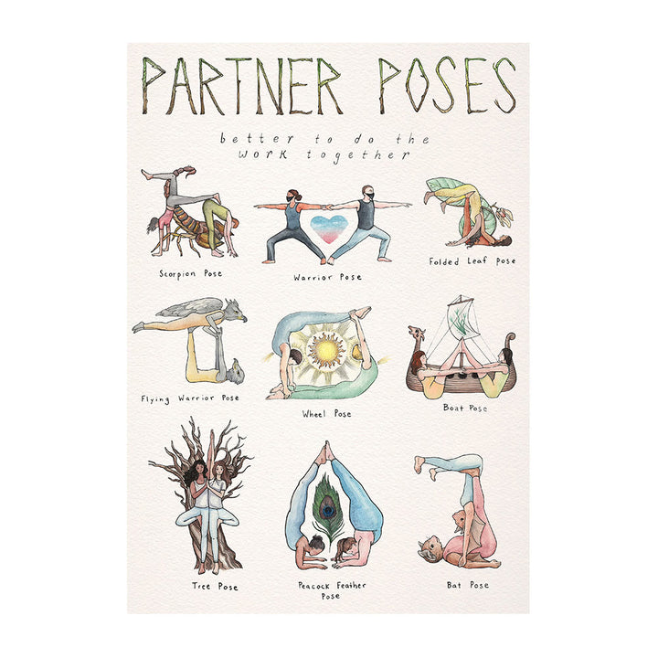 Olivenorma Yoga Partner Pose Heart Openers Poster