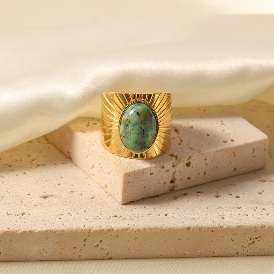 Olivenorma "African Turquoise Majesty" Wide African Turquoise Ring